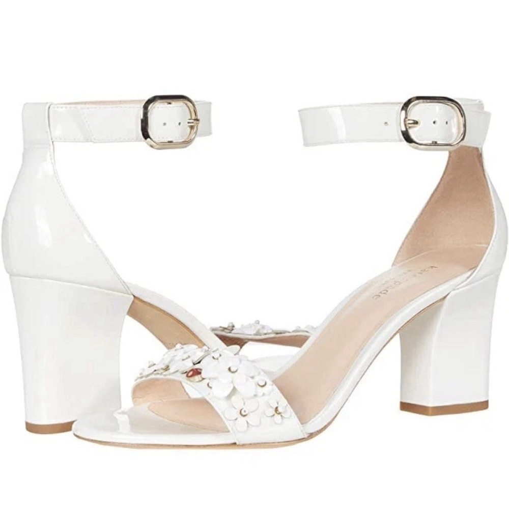 Kate Spade Paradisi Heeled Pump Dress Sandals Size 11 NIB in Optic White! - Picture 1 of 10
